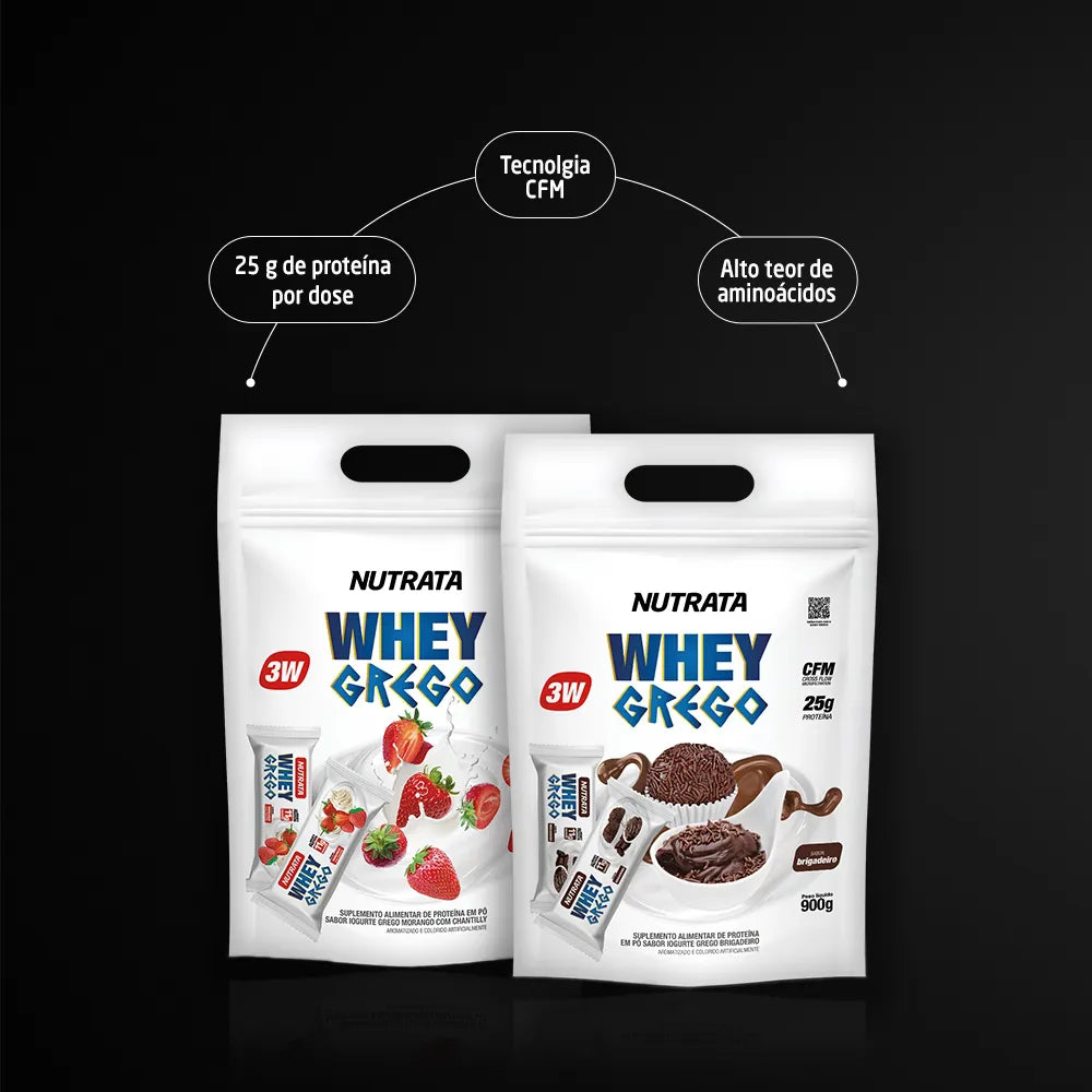 Whey Grego 3W 900g refil - Brigadeiro