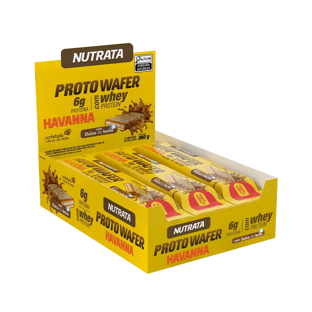 Proto Wafer Havanna 30g display c/ 12 wafers - Dulce de Leche