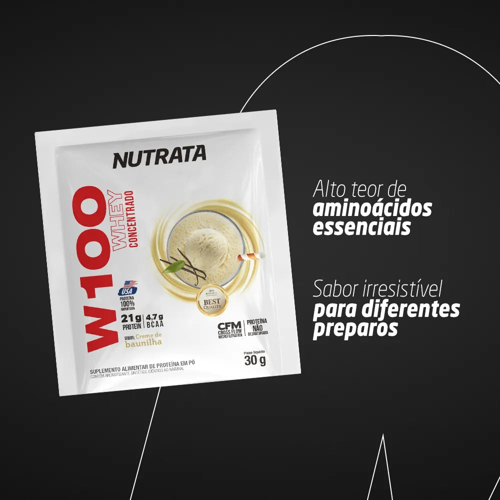 W100 Whey Concentrado Havanna 30g display c/ 12 sachês - Dulce de Leche