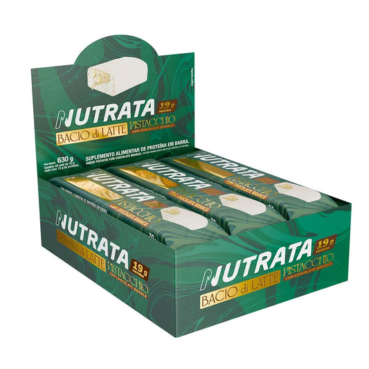 Latte 70g display com 9 barras - Sabor Pistache com Chocolate Branco