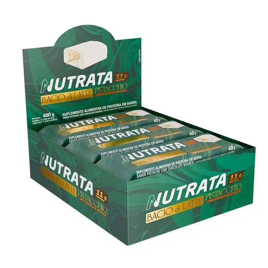 Latte 40g display com 12 barras - Sabor Pistache com Chocolate Branco
