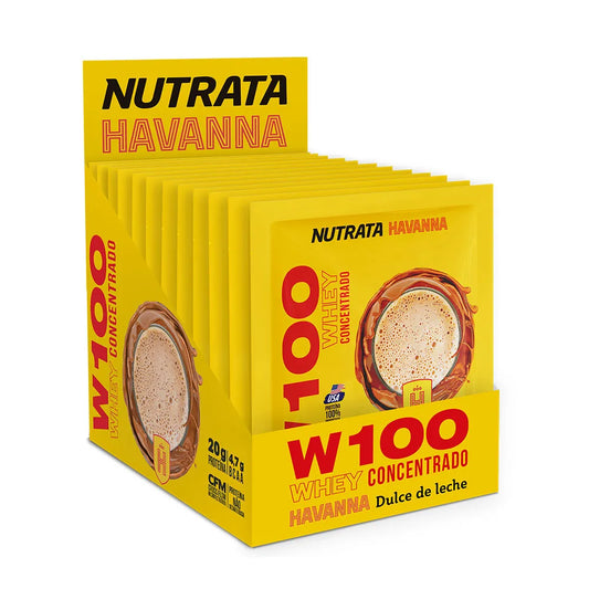 W100 Whey Concentrado Havanna 30g display c/ 12 sachês - Dulce de Leche
