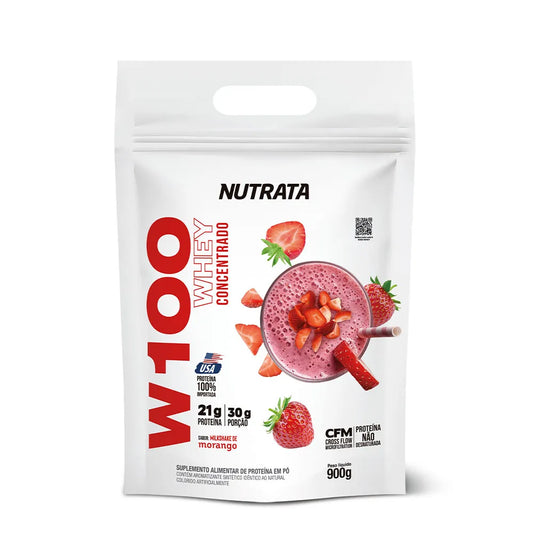 W100 Whey Concentrado 900g refil - Cookies e Cream